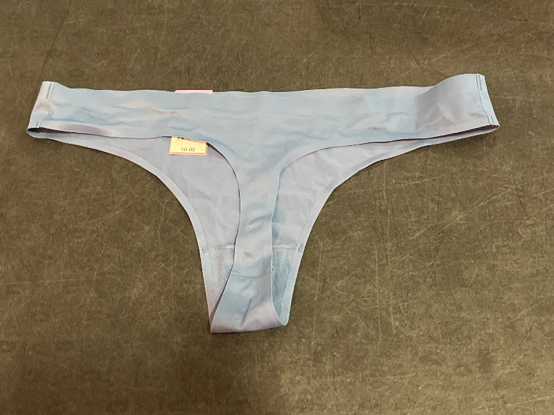 Photo 1 of (XL) Women's Luxury Collection Micro Bonded Invisible Edge Thong Underwear - Auden™ Blue Willow XL: Midweight Jersey, Cotton Gusset, Low Rise