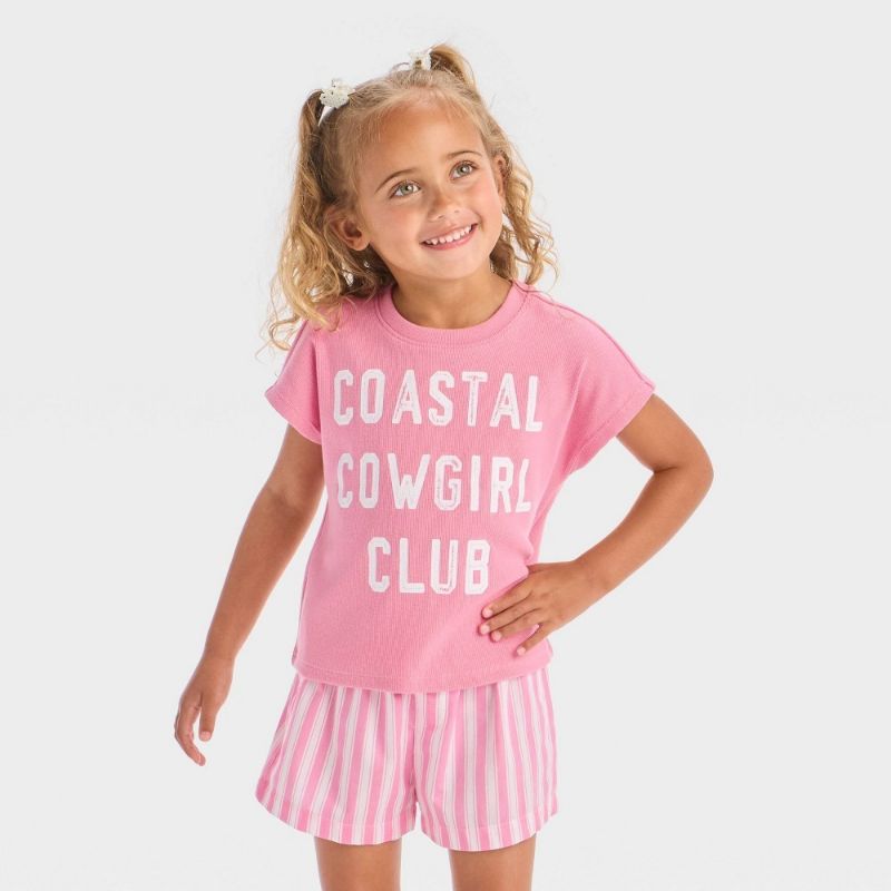 Photo 1 of 2T Grayson Mini Toddler Girls' Coastal Cowgirl Top - Pink 2T