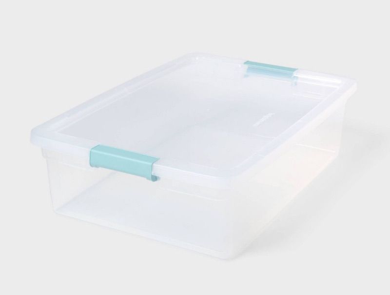 Photo 1 of *Missing One Latch** 
32qt Clear Storage Bin with Latches - Brightroom