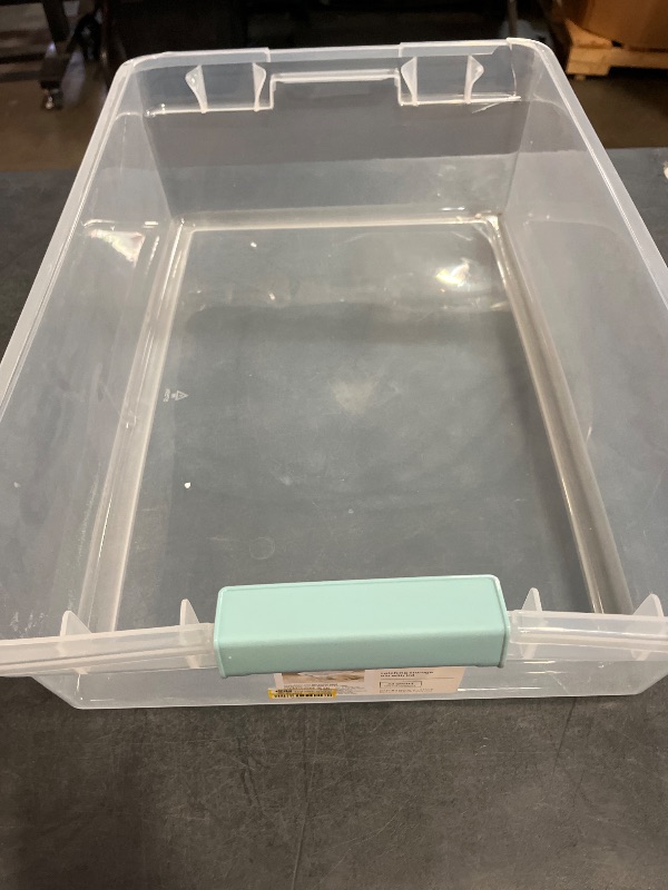 Photo 1 of *Missing One Latch** 
32qt Clear Storage Bin with Latches - Brightroom