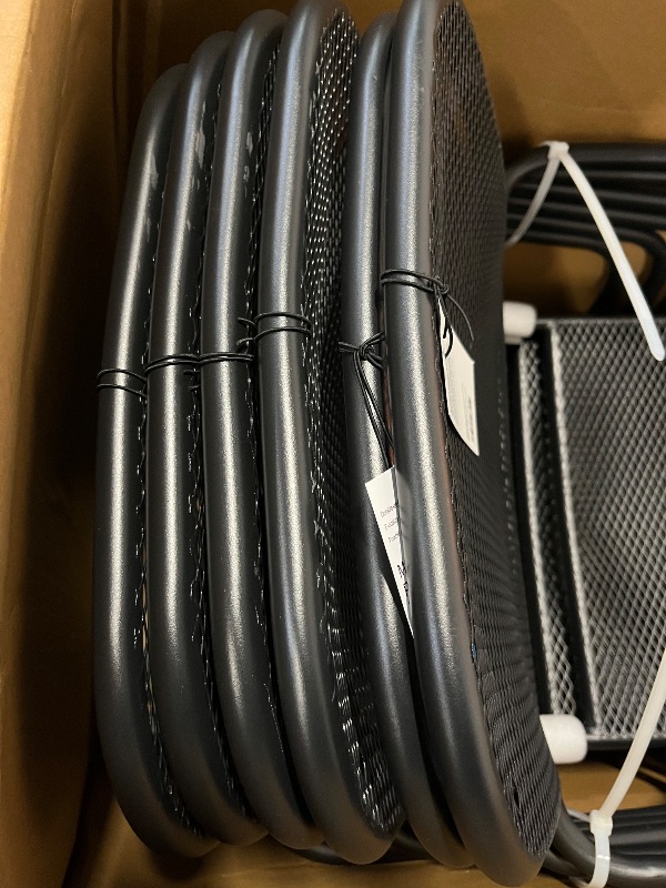 Photo 1 of 6 Pack Metal Mesh Stackable Patio Dining Chair, Black