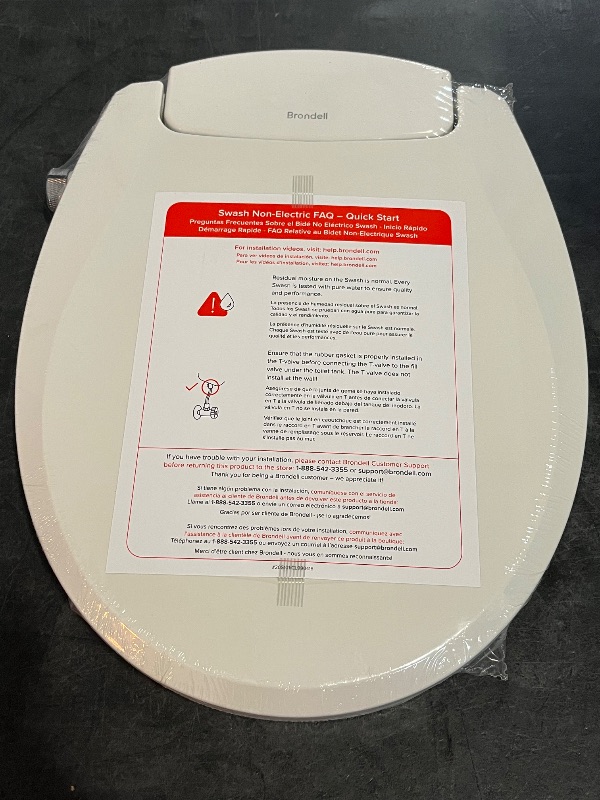 Photo 1 of Brondell Bidet Toilet Seat Non-Electric Swash Seat, Fits Round Toilets, White – Dual Nozzle System, Ambient Water Temperature – Bidet with Easy Installation