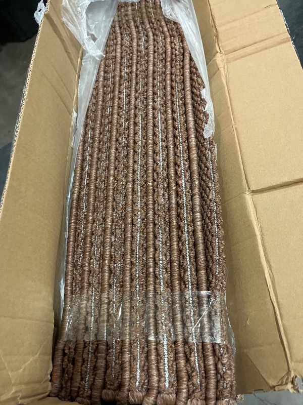 Photo 1 of Bullnose Carpet Stair Treads, Non Slip Stair Treads for Wooden Steps Indoor, Stair Runner, Soft Stair Rugs for Pets, Edging Stair Protectors, Washable, 29.5"x9.5"x1.5" 14pcs, Camel Brown