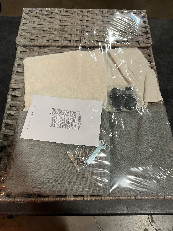 Photo 1 of 70L Slim Laundry Hamper with Lid & Wheels, Rolling Laundry Basket with 2 Removable Liner Bags & 3 Mesh Bags, Narrow Dirty Clothes Basket, Foldable Handwoven Rattan Laundry Sorter, Grey