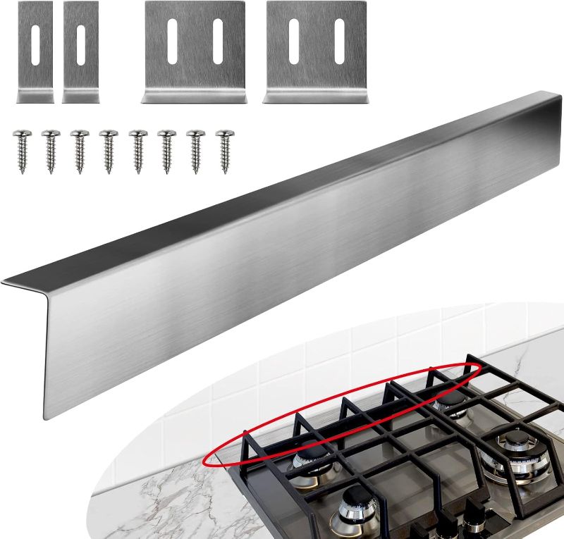 Photo 1 of 30" Stove Gap Filler, Slide-in Range Rear Filler Kit - Stainless Steel Backsplash for Stove, Easy to Install Backsplash Behind Stove Between Stove Range and Wall for Most Brand Kitchen Stoves