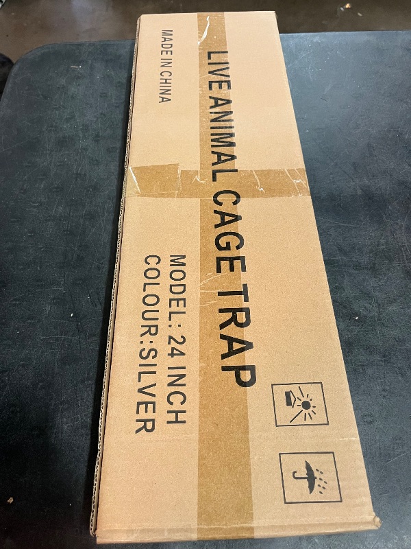 Photo 1 of 24” Humane Animal Trap Live Animal Trap Cage for Squirrels Small Stray Cats Rabbits Groundhogs Moles Gophers and Chipmunks up to 5.5 lbs Galvanized Rustproof Live Animal Cage Trap