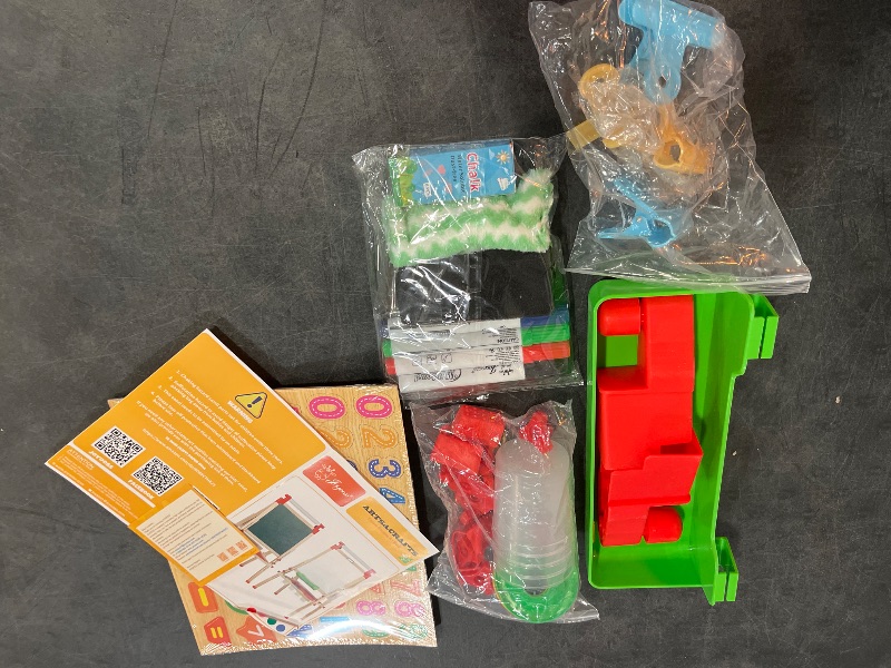 Photo 1 of JOYOOSS Kids Wooden Easel with Paper Roll - Adjustable Magnetic Double Sided Drawing Board Whiteboard & Chalkboard Dry Easel Board,Children Art Easel for 3~12 Years Kids Boys Girls Painting Drawing