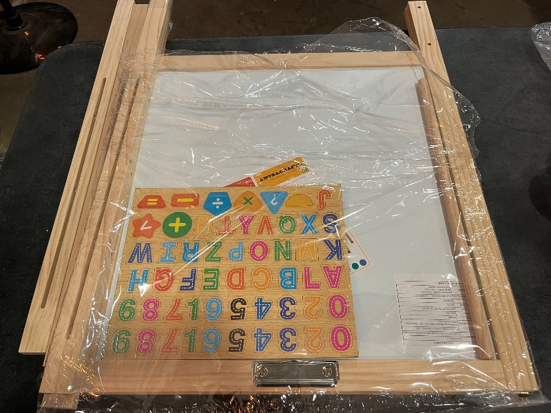 Photo 1 of JOYOOSS Kids Wooden Easel with Paper Roll - Adjustable Magnetic Double Sided Drawing Board Whiteboard & Chalkboard Dry Easel Board,Children Art Easel for 3~12 Years Kids Boys Girls Painting Drawing