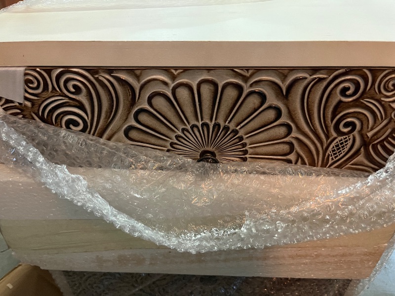 Photo 1 of COSIEST 3 Drawers Accent Dresser, Vintage Small Accent Chest with 4 Wood Legs, Free-Standing Buffet Server Nightstand End Table for Bedroom, Living Room, Entryway