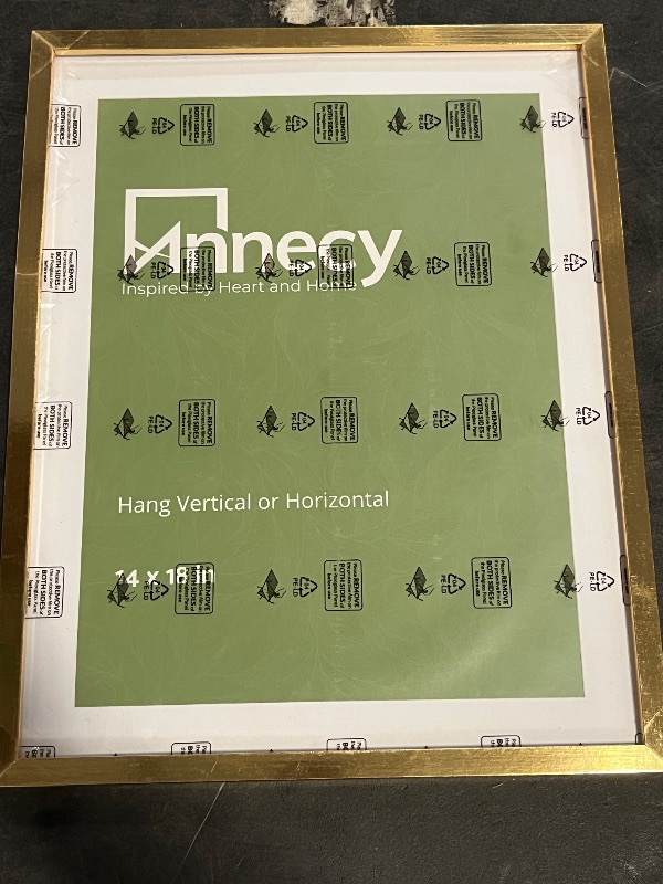 Photo 1 of Annecy 14x18 Picture Frame Gold 1 Pack, 14 x 18 Picture Frame for Wall Decoration, Classic Gold Minimalist Style Suitable for Decorating Houses, Offices, Hotels
