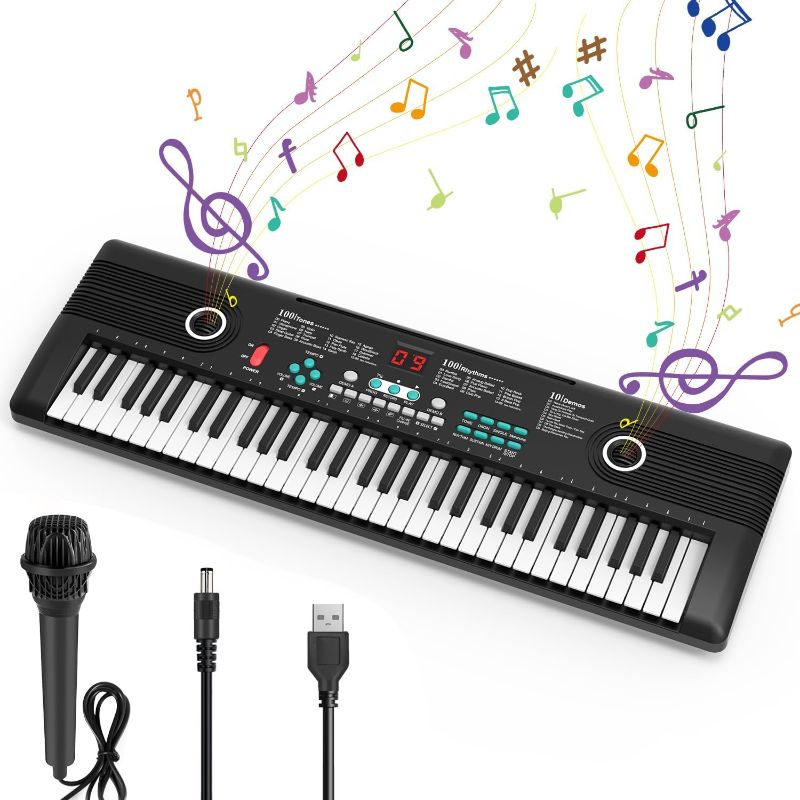 Photo 1 of 61 keys keyboard piano, Electronic Digital Piano with Built-In Speaker Microphone, Portable Keyboard Gift Teaching for Beginners, electric piano for kids