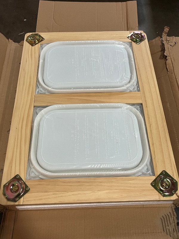 Photo 1 of Sensory Table, Kids Activity Table, Wooden Play Table with Bins, Montessori Table, Chalk Board and Whiteboard
