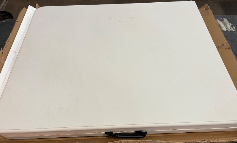 Photo 1 of 6 Foot Foldable Table with Built in Handle & Steel Legs,Heavy Duty Portable,Perfect for Party, Dining, Wedding, Events, Picnic Indoor, Outdoor, Camping, Utility, Folding(white-1pac)
