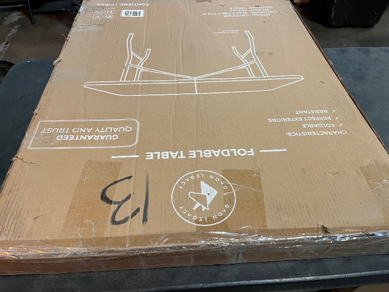 Photo 1 of 6 Foot Foldable Table with Built in Handle & Steel Legs,Heavy Duty Portable,Perfect for Party, Dining, Wedding, Events, Picnic Indoor, Outdoor, Camping, Utility, Folding(white-1pac)
