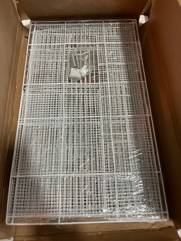 View 4 of OIIBO Large Hamster Cage Habitat,3 Tiers Glass Hamster Tank with Heightened Wire Topper with Two Shelf&Two Ladders Ramps, Openable Top, Removeable Waterproof PVC Tray Rat Cage for Syrian,Gerbils,Mouse
