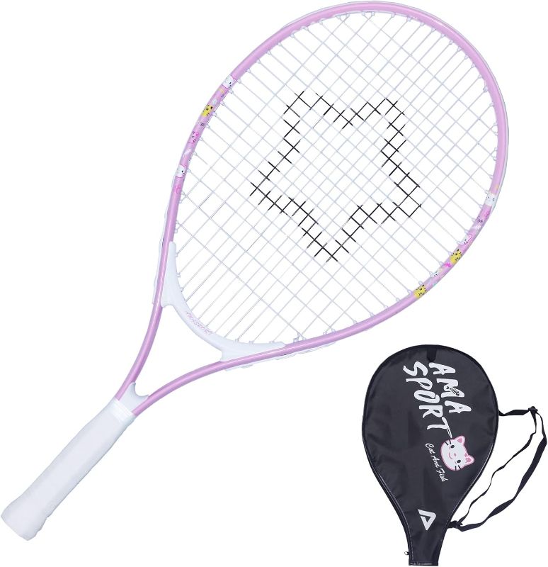 Photo 1 of AMA SPORT Kids Tennis Racket for Junior Toddlers Starter Kit 17-25" Tennis Racquet for Girls and Boys with 420D Nylon Shoulder Strap Bag
