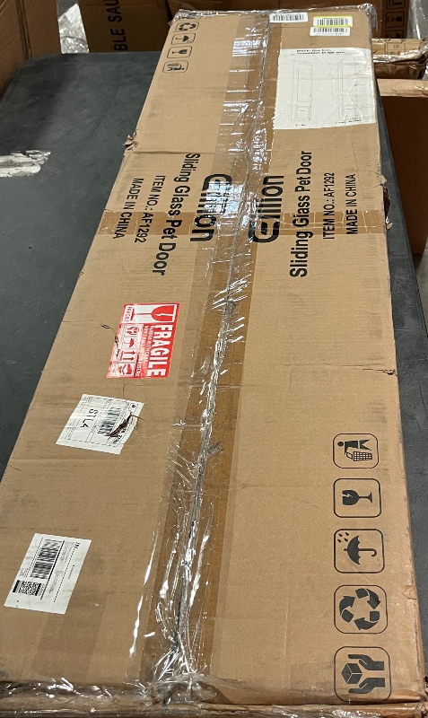 Photo 1 of Large Dog Door for Sliding Glass Door, Openable Doggy Door for Sliding Glass Doors, All-Metal Framed, Adjustable Height 91 7/16" to 96" - Large Tall