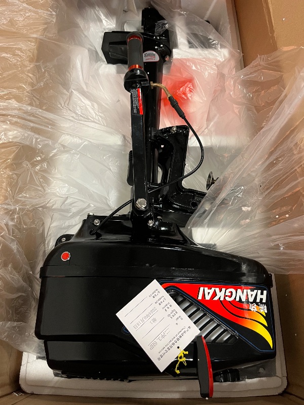 Photo 1 of HANGKAI Outboard Motor, 3.6 HP 2-Stroke 55CC Heavy Duty Fishing Boat Engine, Water Cooling & CDI Manual Start Boat Engine for Fishing Aquaculture Outdoor Adventure Boat