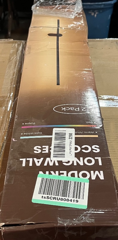 Photo 1 of NIORSUN 24 Inch Battery Operated Wall Sconce Set of 2,Black Minimalist Rechargeable LED Wall Lights with Remote, 10 Colors Dimmable Wireless Wall Lamp for Living Room Bedroom Hallway
