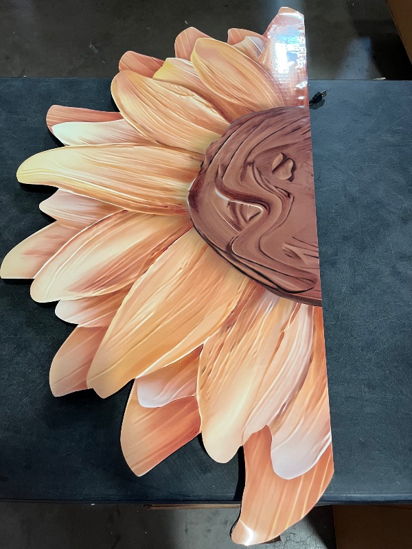 Photo 1 of 3D Wall Art Decoration, Crystal Porcelain Sunflower Hanging Sculpture, LED Wall Decor for Home Hallway, Living Room and Bedroom