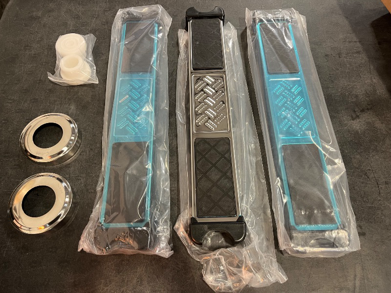 Photo 1 of 3Pcs Stainless Steel Pool Ladder Steps Replacement with Pool Ladder Escutcheon & Pool Ladder Bumpers 1.9 Inch Non Slip Swimming Pool Ladder Rung Step with Bolts for Inground and Above Ground Pools
