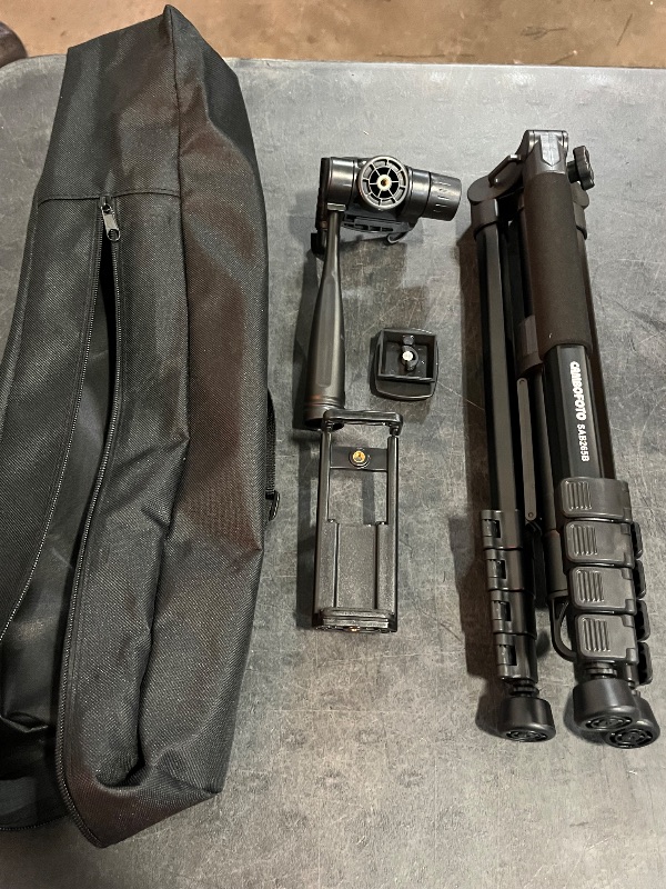 Photo 1 of CAMBOFOTO 73" Camera Tripod and Monopod, Professional Aluminum Tripod Stand for Mirrorless Camera/DSLR/Cell Phone/Camcorder/GoPro, with Phone Holder and Travel Bag (Black)
