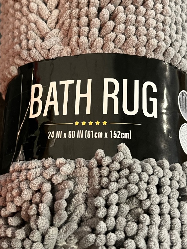 Photo 1 of GORILLA GRIP Bath Rug Mat 60x24, Thick Soft Absorbent Chenille, Quick Dry Microfiber Mats, Rubber Backing Washable Shower Floor Rugs, Bathmat Runner, US Designed Bathroom Home Decor Accessories Grey