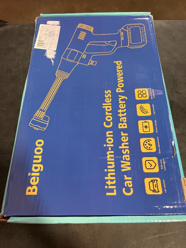 Photo 1 of 1450PSI Cordless Pressure Washer, 2 4000mAH Battery Operated Power Pressure, Portable High Pressure Washer, Cordless Power Washer Gun with 6-in-1 Nozzle for Car/Floor/Fence/Sidewalk