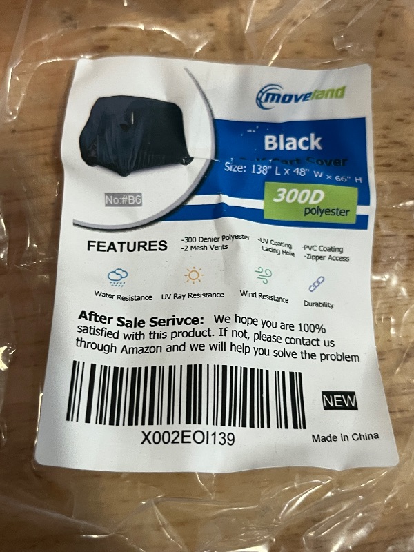 Photo 1 of Moveland Golf Cart Storage Cover Compatible with E Z GO, Club Car, Yamaha - Dustproof & Durable, 138"Lx48"Wx65"H