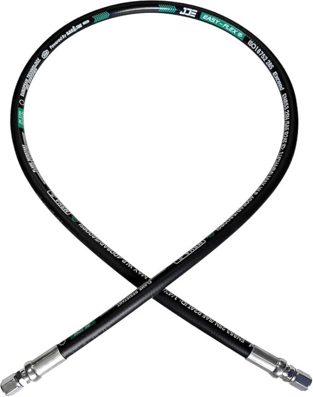 Photo 1 of Heroson Hydraulic Hose Swivel Assembly 3/8 ” Hydraulic Hose with Female JlC X Female JlC , Black