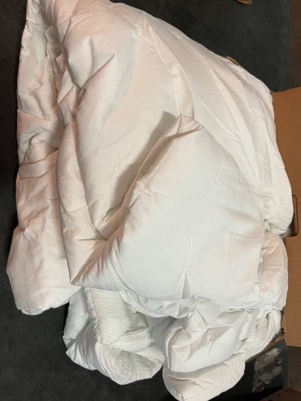 Photo 1 of David's Home Cotton Muslin Comforter King Size, Soft Lightweight Breathable Cozy Skin-Friendly, Aesthetics Home Decor & Giftable, White
