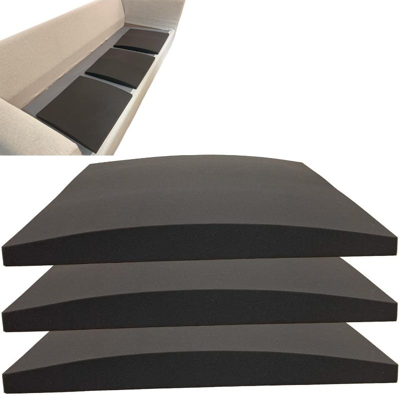 Photo 1 of Couch Cushion Support 3-Piece Set - Black, High-Density 50D Foam, Repositionable & Cuttable, Fix Sagging Cushions, Comfortable, Durable, Fits All Removable Cushions, 20x20x2 Inches Each
