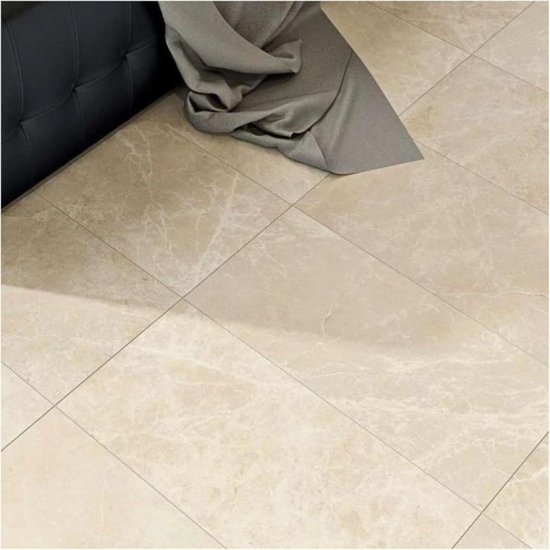 Photo 1 of Marks on First Tile** Tenedos Chantilly 12x24 Beige Cream Porcelain Tile – 1 Piece for Floor, Wall, Kitchen Backsplash, Bathroom Shower, and Fireplace, Durable Modern Design
