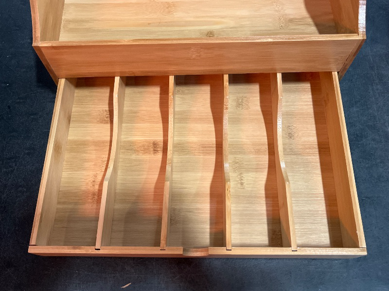 Photo 1 of Hacaroa 3 Tier Bamboo Desktop Organizer with 3 Drawers, Mini Tabletop Craft Box Cosmetic Storage Drawer with Handle, Portable Desk Letter Mail Sorter for Office Supply, Toiletries