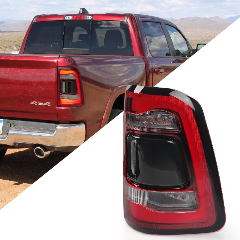 Photo 1 of FIONE: For Dodge Ram 1500 Tail Light Assembly Without Blind Spot 2019-2022 LED Type & Red Lens Chrome Interior Right Passenger Side Rear Light 55112992AC 55112992AD 55112992AB CH2801216