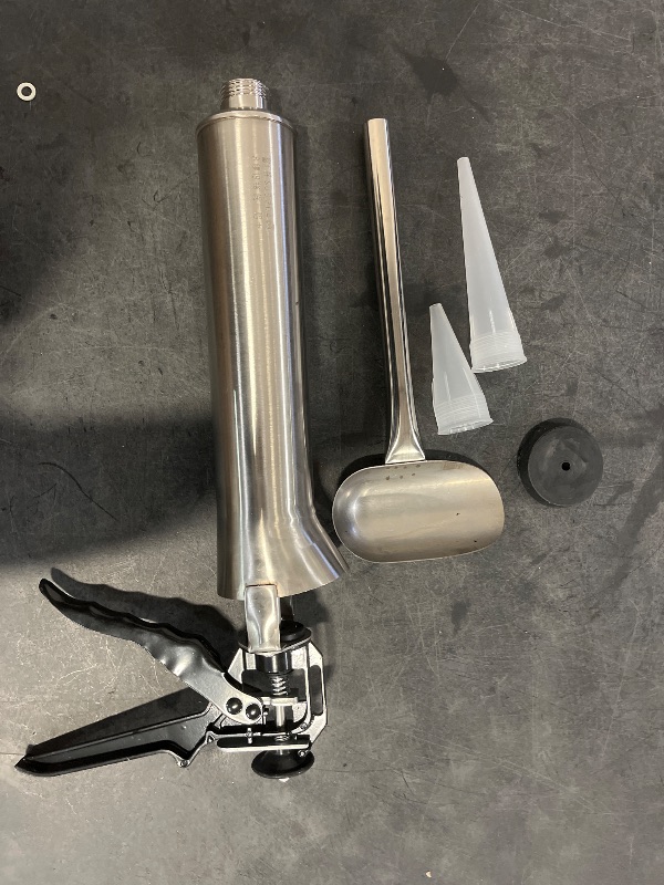 Photo 1 of Grout  Stainless Steel for Mortar, Sprayer Tool for Brick Tips and Tiles, Hand Mortar Pump Concrete Sprayer, Joint Sprayer, Mortar Press, Mortar Sprayer, Black