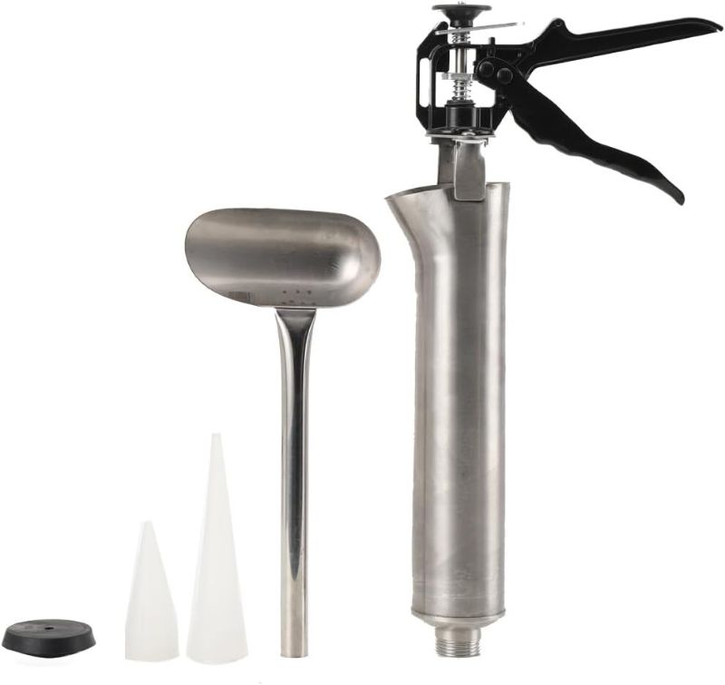 Photo 1 of Grout  Stainless Steel for Mortar, Sprayer Tool for Brick Tips and Tiles, Hand Mortar Pump Concrete Sprayer, Joint Sprayer, Mortar Press, Mortar Sprayer, Black