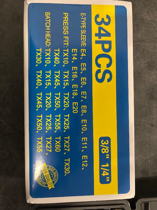 Photo 1 of 34Pcs Star Socket & Bit Set Electronic Safety Drill Driver Handheld Tool for Mechanics DIYer Enthusiasts Household Tasks