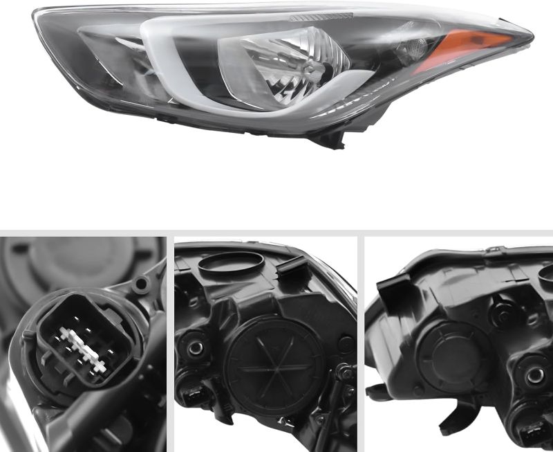 Photo 1 of Halogen Headlights Fit For 2014-2016 Hyundai Elantra Projector Headlamps Assembly Front Headlight, 921013Y500 92102-3Y500, HY250218 HY2503187 (Driver Side)
