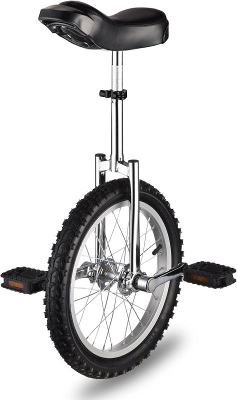 Photo 1 of AW 16/18/20/24 Inch Wheel Outdoor Unicycle Adjustable Seat Exercise Bicycle Fit Adults Kids Outdoor Sports Fitness Exercise, for Choice
