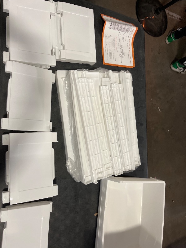 Photo 1 of Stackable Cabinet with Drawers, Plastic Vertical Storage Tower with Wheels Mobile Small Storage Organizer Units for Living Room