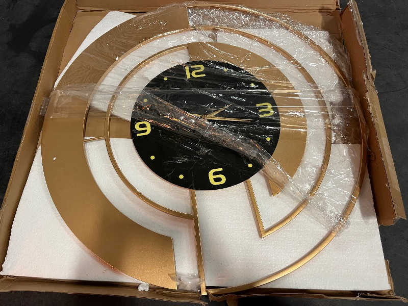 Photo 1 of QUINTO Modern Wall Clocks for Living Room Decor- Silent Wall Clock Decorative Wall Watch for Kitchen, Bathroom, Bedroom, Office, Home,Black
