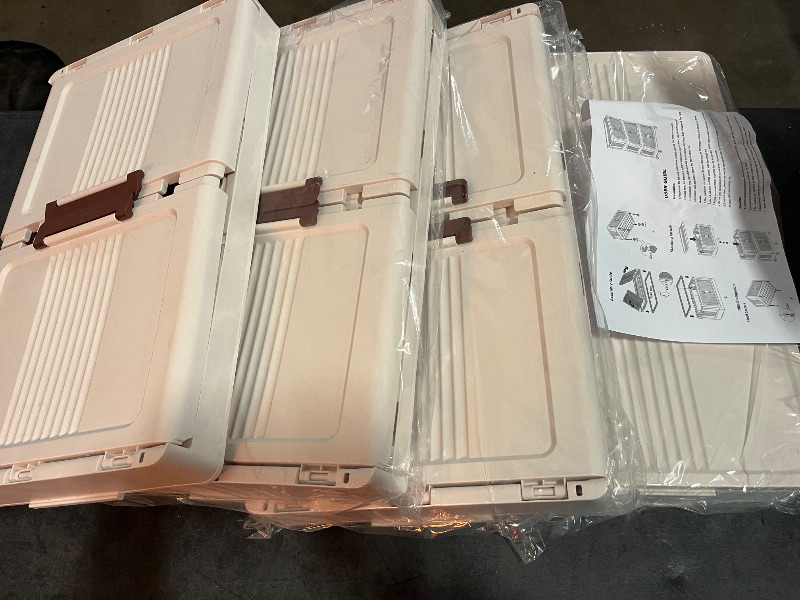 Photo 1 of Foldable Stackable Plastic Storage Cabinet, Made of Plastic, Sturdy and Long Lasting, Suitable for Clothes (4 Layers)