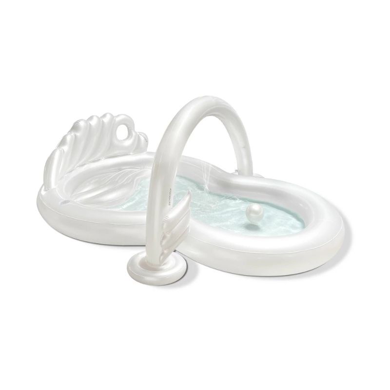 Photo 1 of MINNIDIP Exclusive Resort Collection Sprinkler Play Center 80 Gal Novelty Kiddie Pool - Iridescent Pearl: PVC Inflatable Water Fun for Ages 3+
