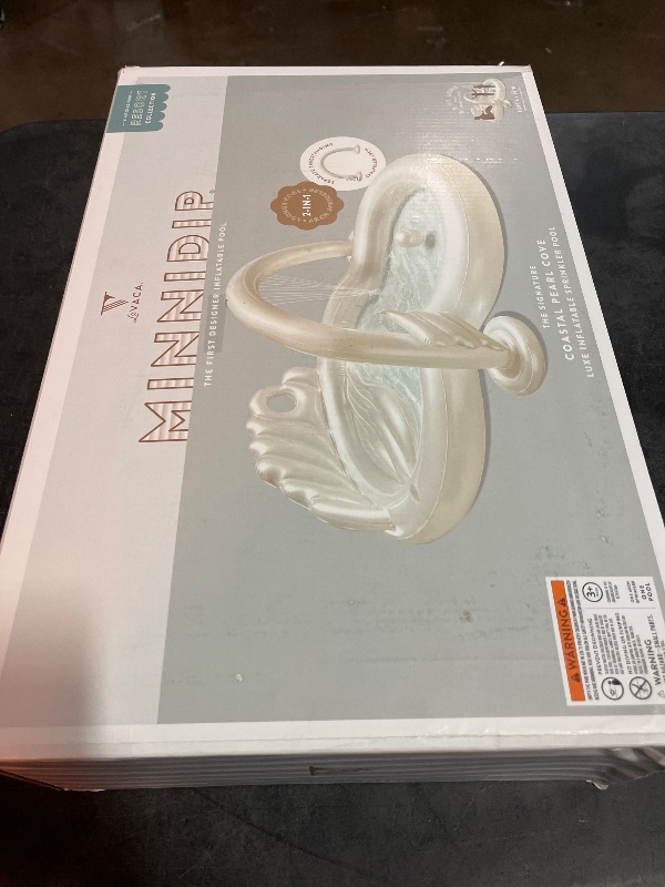 Photo 1 of MINNIDIP Exclusive Resort Collection Sprinkler Play Center 80 Gal Novelty Kiddie Pool - Iridescent Pearl: PVC Inflatable Water Fun for Ages 3+
