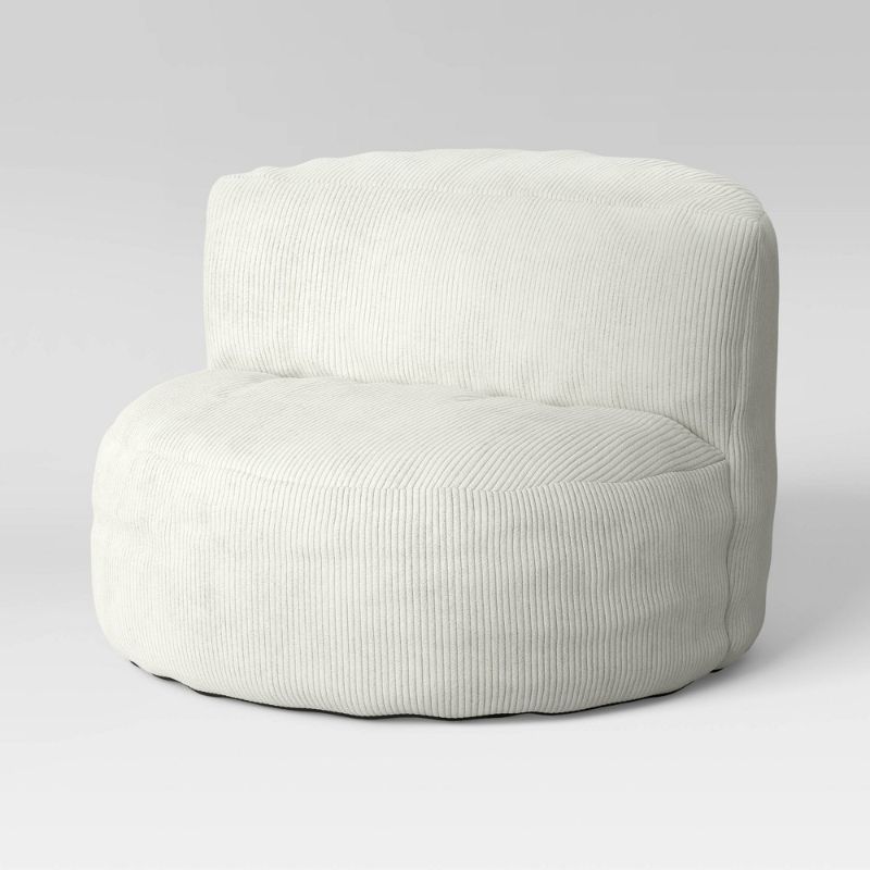View 1 of Memory Foam Filled Bean Bag Chair with Corduroy Cover Cream - Room Essentials™