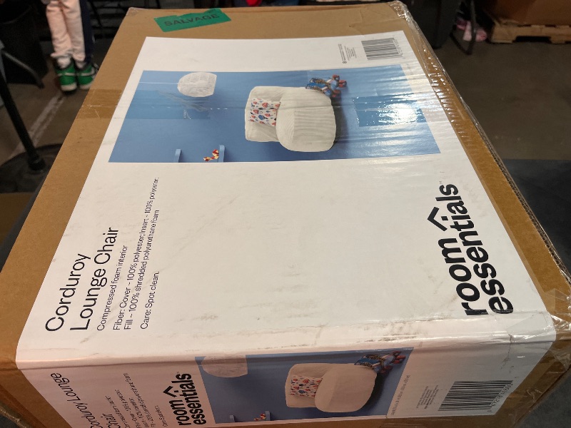 View 4 of Memory Foam Filled Bean Bag Chair with Corduroy Cover Cream - Room Essentials™