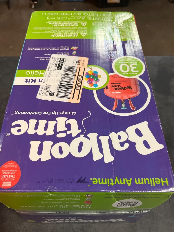 Photo 1 of Helium Tank for Balloons At Home, 14.9 Cu Ft Helium Balloon Pump Kit with 50 Assorted Latex Balloons, White Curling Ribbon and Wholesalehome Balloon Tie Tool
