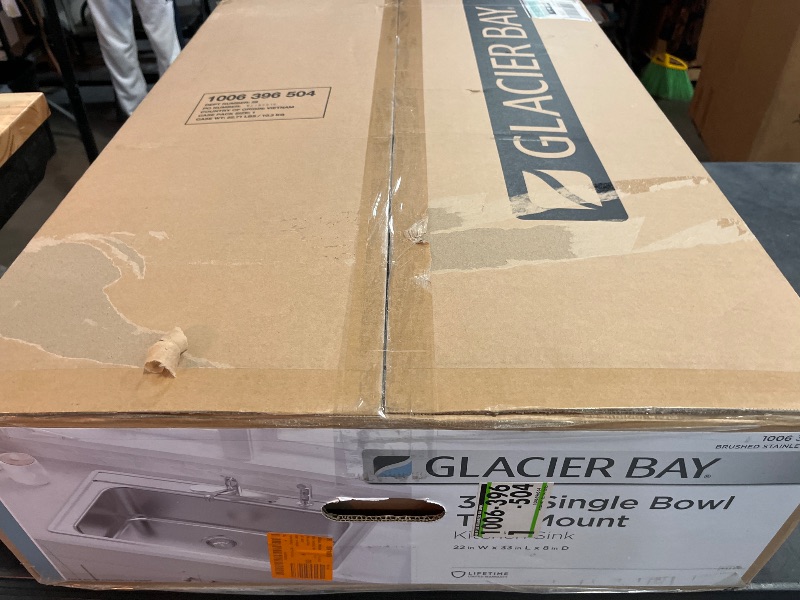 Photo 1 of 33 in. Drop-In Single Bowl 20 Gauge Stainless Steel Kitchen Sink
