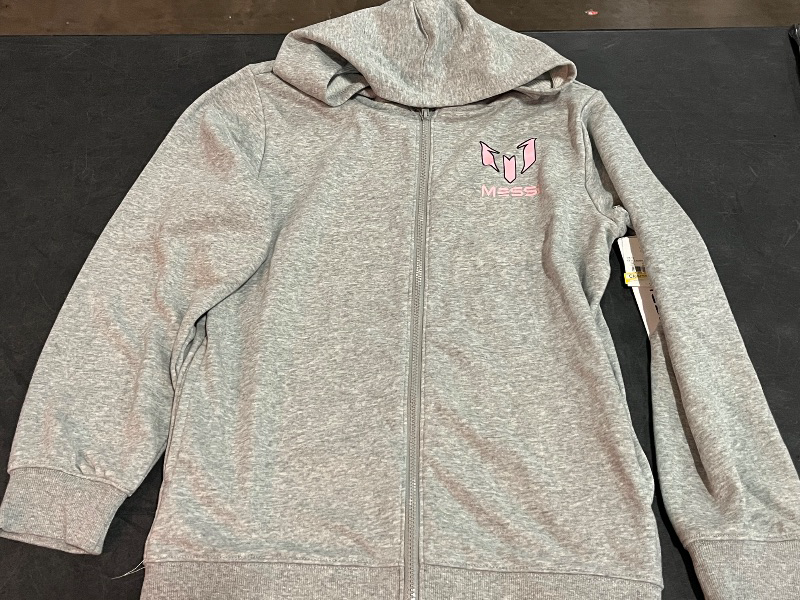 Photo 1 of (XL) Boys' Messi Zip-up Hooded Sweatshirt - Gray XL